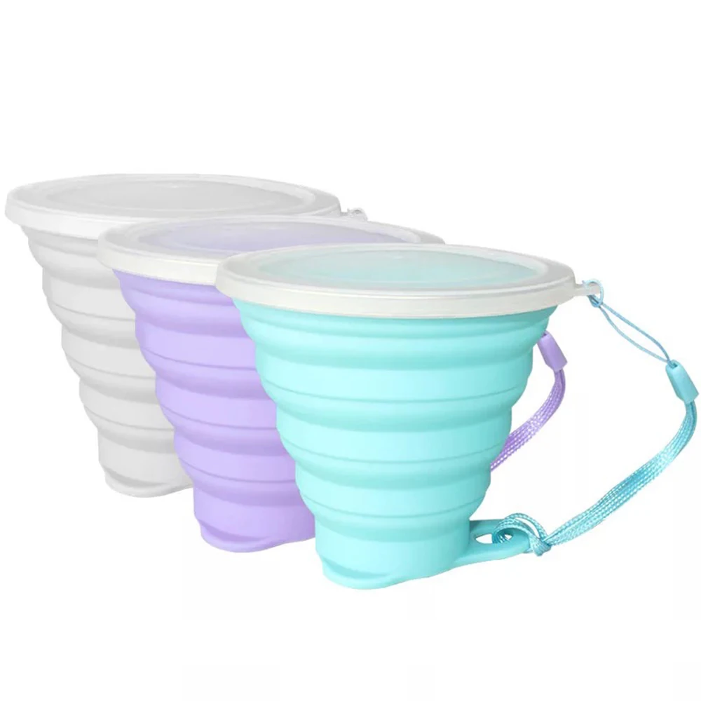 

Sterilizing Menstrual Cup Collapsible Silicone Cup for Travel 1 Piece Soft Water Silicone Cups Retractable Folding Gargle Cup