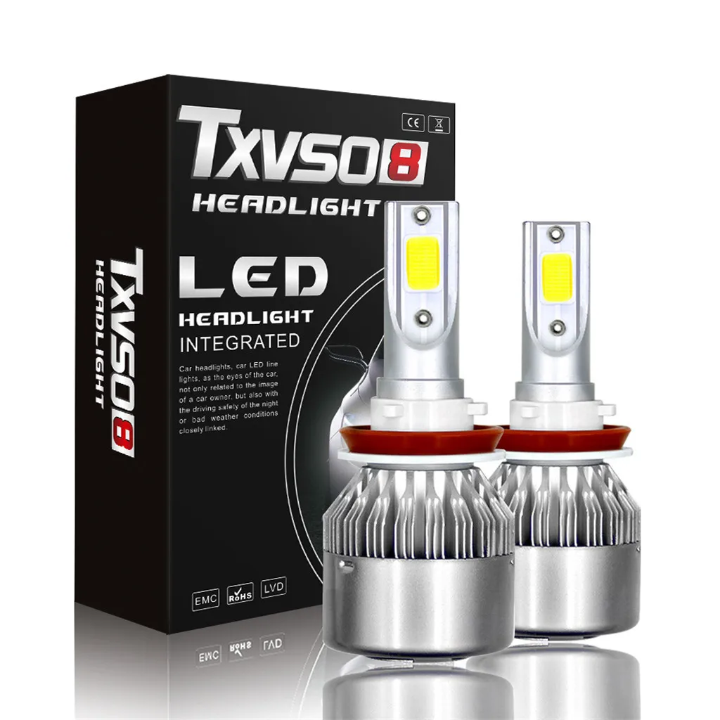 

Auto Accessories 2PC NTXVSO8 H11/H8/H9 LED Headlight 13000LM 55W For High/Low Beam/Fog Light IP68 Auto LED Headlights