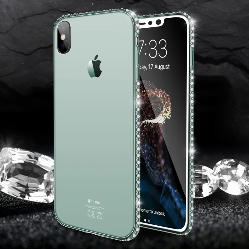 Чехол для телефона Moskado для iPhone 11 Pro 7 X XR XS MAX 8 6 6s Plus 5 SE Блестящий Алмазный прозрачный Кристальный Мягкий ТПУ задний чехол s - Цвет: Blue