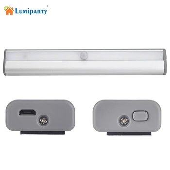 

USB Led Night Lamp Rechargeable Wireless Motion Sensor Emergency Night Light Warm/White 10 LEDs With Magnetic Strip Light