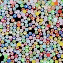 Perlas de imitación para manualidades, 50-1000 Uds., mezcla de colores AB, cuentas de Parte posterior plana semiredonda, decoración de ropa para coser, 3-14mm, gran oferta