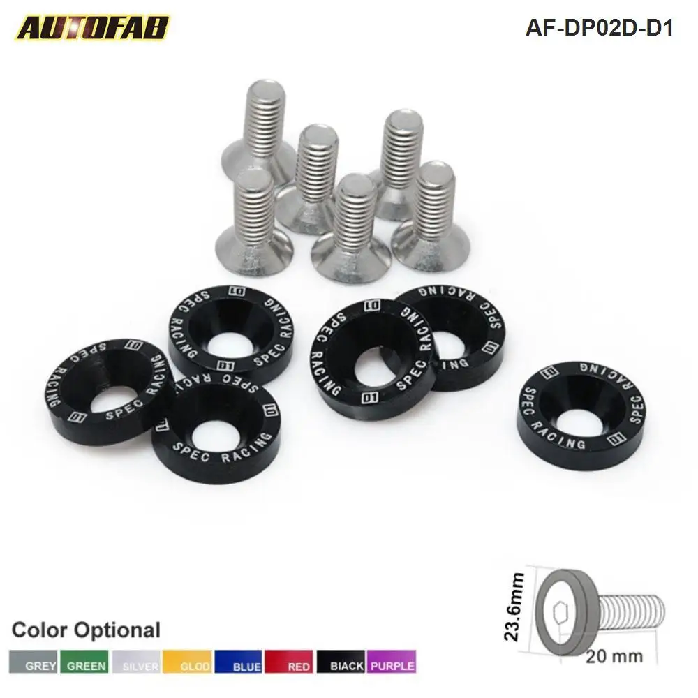 AUTOFAB - D1 Spec 6PCS/SET M8x20 JDM Headlights Bumpers Fender Washers Kit Bolt Screw Engine AF-DP02D-D1