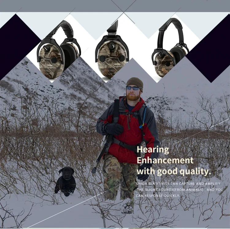 Электронные Наушники для защиты слуха, наушники с шумоподавлением, наушники для охоты, тактическая гарнитура для стрельбы, защита для ушей, наушники