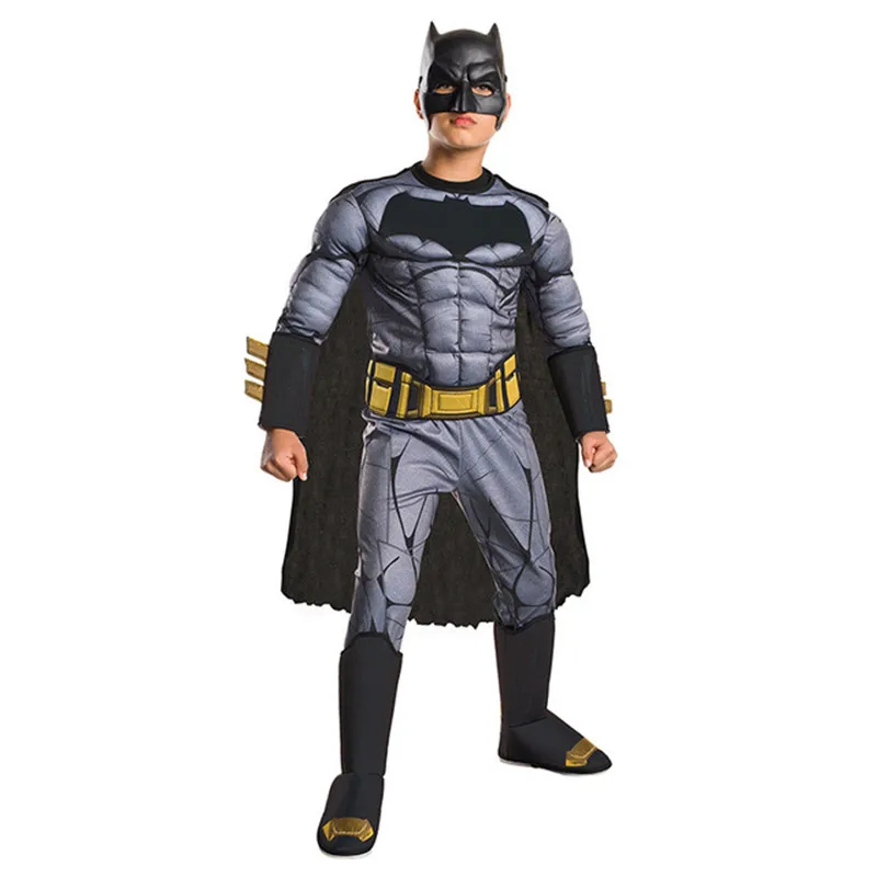 

Deluxe Child Boys Batman Justice League The Kids Superhero Muscle Movie Character Halloween Party Cosplay Costume
