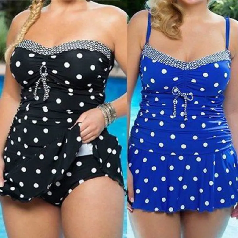 Женский слитный купальник в горошек с эффектом пуш ап|swimwear plus|swimwear bathing suitswimwear large
