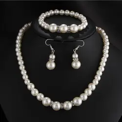 Ztech элегантный имитация жемчуга Свадебные украшения для вечеринок цепочки и ожерелья/серьги/браслет наборы ухода за кожей для женщи