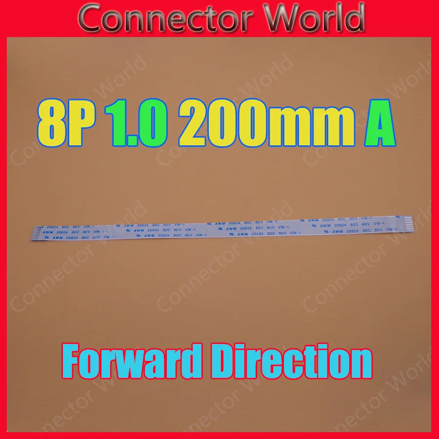 10x Новый FFC FPC плоский гибкий 8pin кабель 1 0 мм Шаг 8 pin вперед длина 200 ширина 9 p