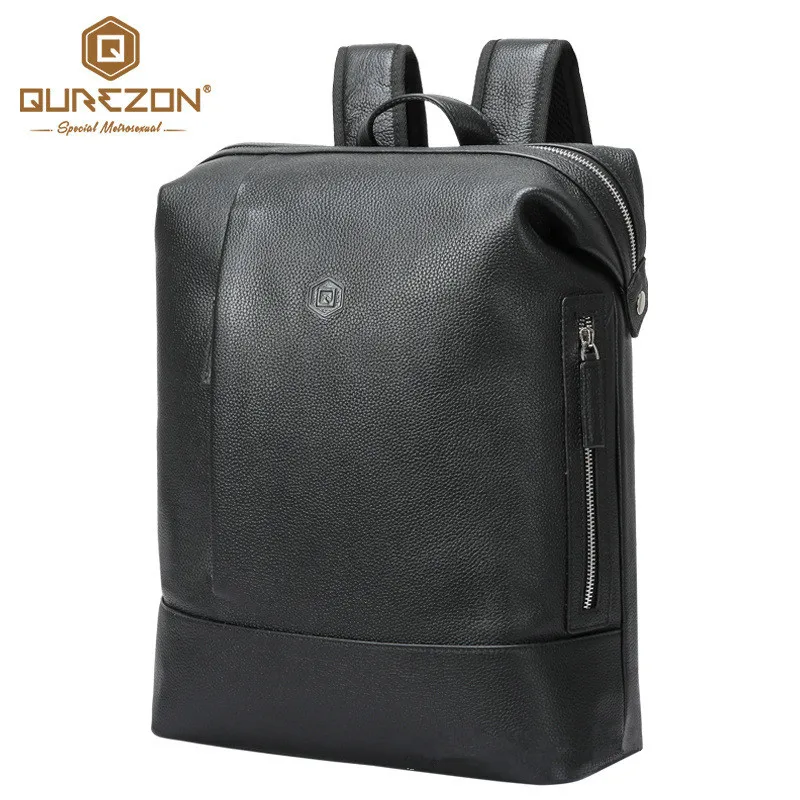 Одежда высшего качества бренд из натуральной кожи Для мужчин рюкзак Бизнес компьютер рюкзак сумка 15.6 дюймов Для мужчин ноутбук Сумки Back Pack