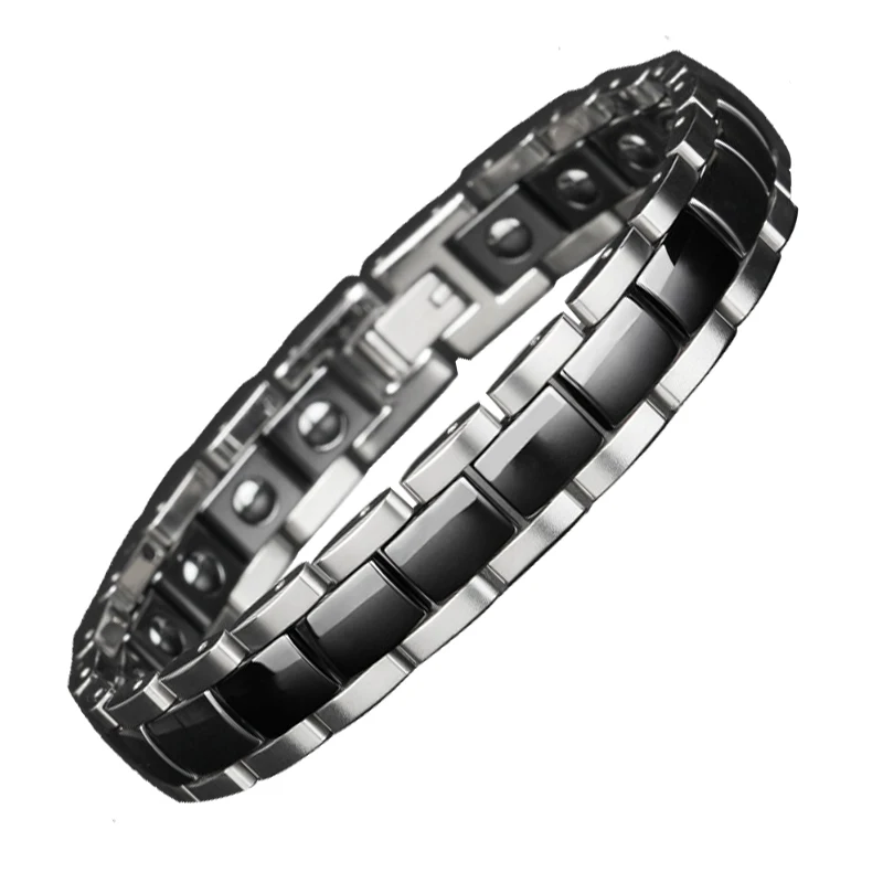 

Pure Tungsten Ceramic Health Magnetic Therapy Bracelet Negative Ion Couple Health Bracelet Relief Pain form Arthritis