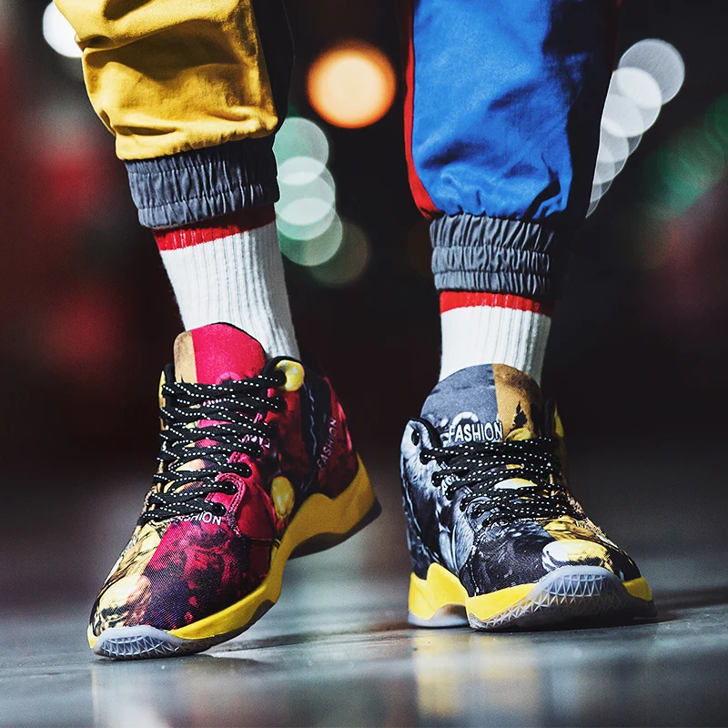 Mens Jordan Basketball Shoes Breathable Non-slip Basketball Sneakers Men Lace-up Gym Ankle Boots Shoes Professional Basket Homme