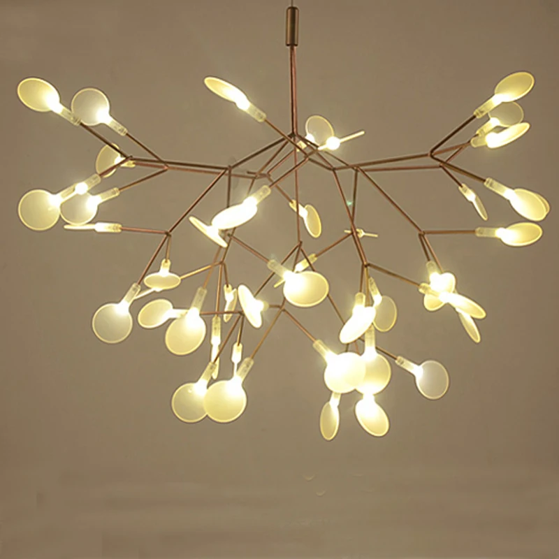 Nordic Art Minimalist Chandelier Concise Tree Leaves Coffee Shop Bar LED Hanging Light Fixtures With LED Bulbs Free Shipping