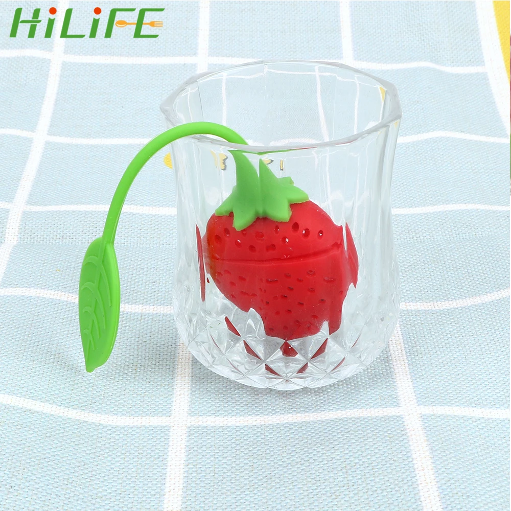 

HILIFE Tea Infuser Herbal Spice Filter Tools Tea Leaf Strainer Silicone Strawberry Candy Filter Bag Diffuser Teaware Accessories