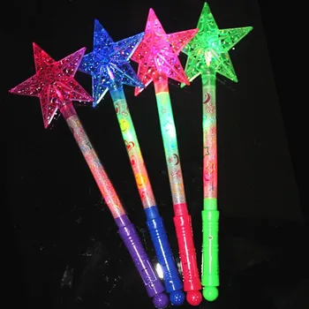 

New Hollow Star LED Flashing Sticks Kids Girls Light Up Wand Sticks Concert Cheer Props Halloween Glow Party Supplies