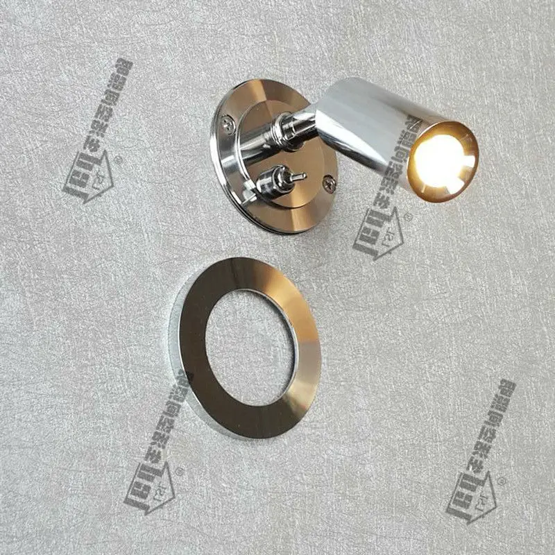 

Topoch LED Recessed Lighting over Bed Directional Head with on-off Switch Chrome Finish for Hotel Residential Camper Yacht