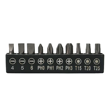 

10sets 1/4" 6.35mm PZ2 Hex Pozi Screwdriver Bits 25mm Sliver Tools Kit Set PH1 PH2 T15 T20