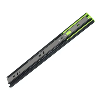 

2PCS Metal Steel Drawer Ball Bearing Runners Slides Three-Section Damping Buffer Silent Track Cabinet Slide Track Heavy Duty