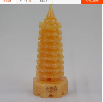 

afa882211+++ Natural yellow jade Wenchang Tower academic study home town house feng shui jade ornaments living room