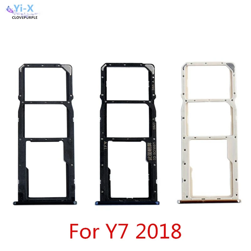 

For Huawei Y7 2018 SIM Card Tray Micro SD Card Holder Slot Adapter Parts For huawei Y7 Pro 2018 / Y7 Prime 2018