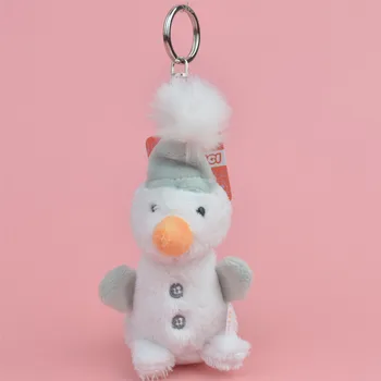 

3 Pcs Light Green Hat Snowman Small Plush Pendant Toy, Kids Doll Keychain / Keyholder Gift Free Shipping