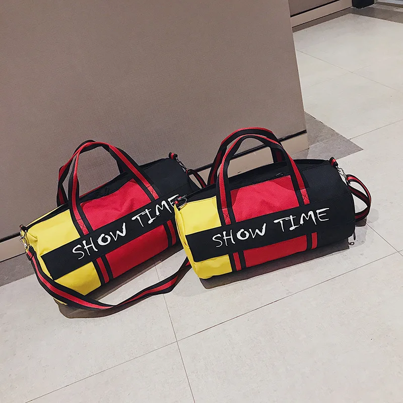 

New Color Matching Waterproof Sports Gym Bag Tide Fashion Short-distance Travel Bag Dry and Wet Separation Yoga Bag Chic Luggage