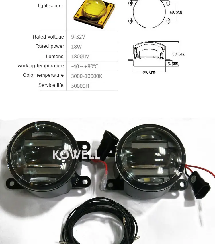 KOWELL автомобильный Стайлинг для Infiniti EX FX JX QX 25 35 37 светодиодный противотуманный светильник Авто ангельский глаз противотуманная фара светодиодный DRL 2 функциональная модель