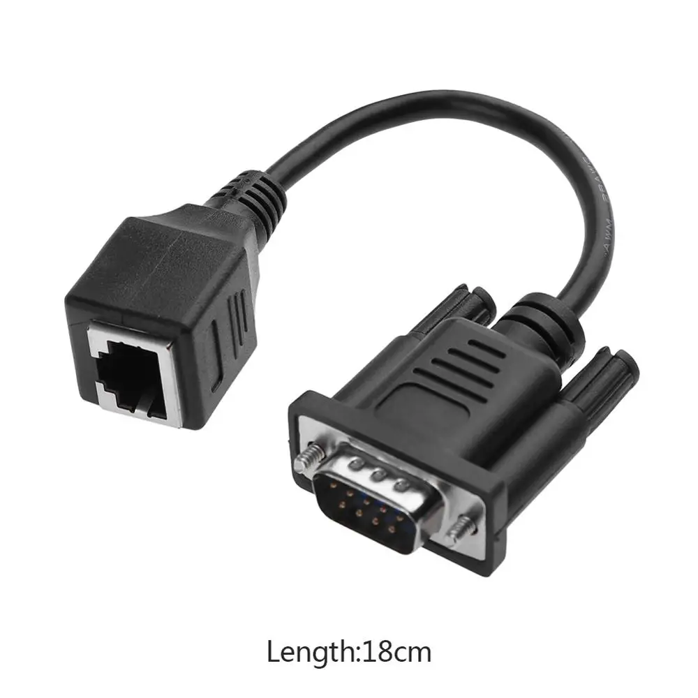 

18cm DB9 To RJ45 Ethernet Cable DB9 VGA Male/Female To RJ45 Female Extender Adapter Cord Wire Network Cable Adapter