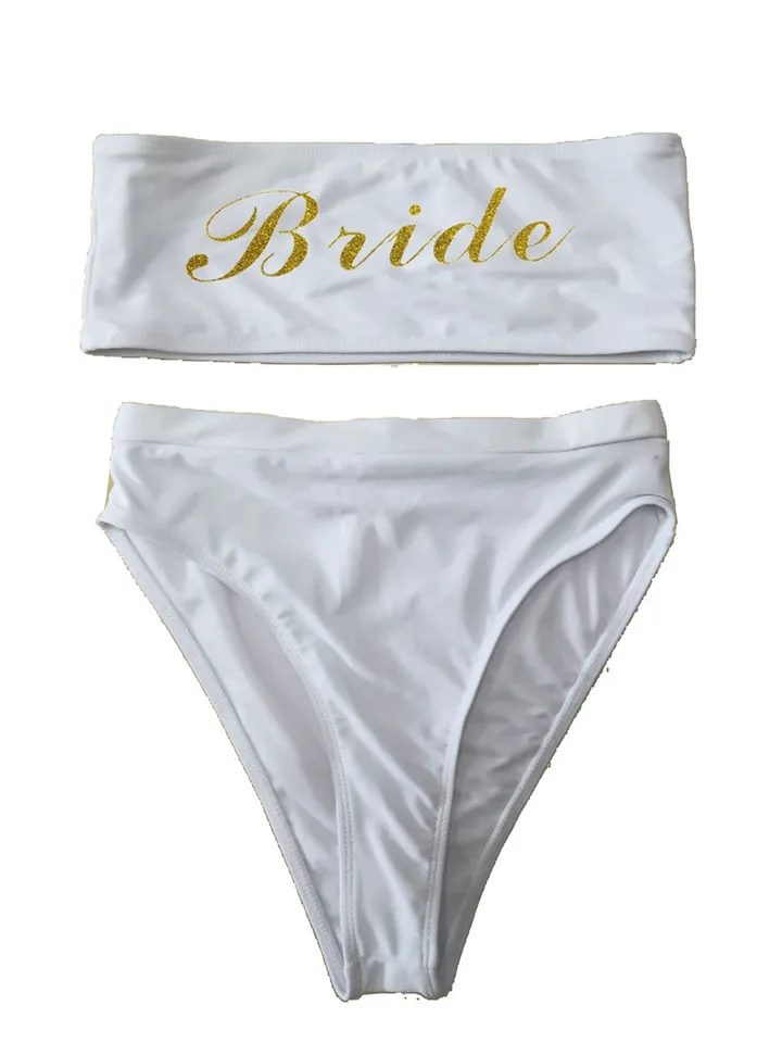bride high waisted bikini