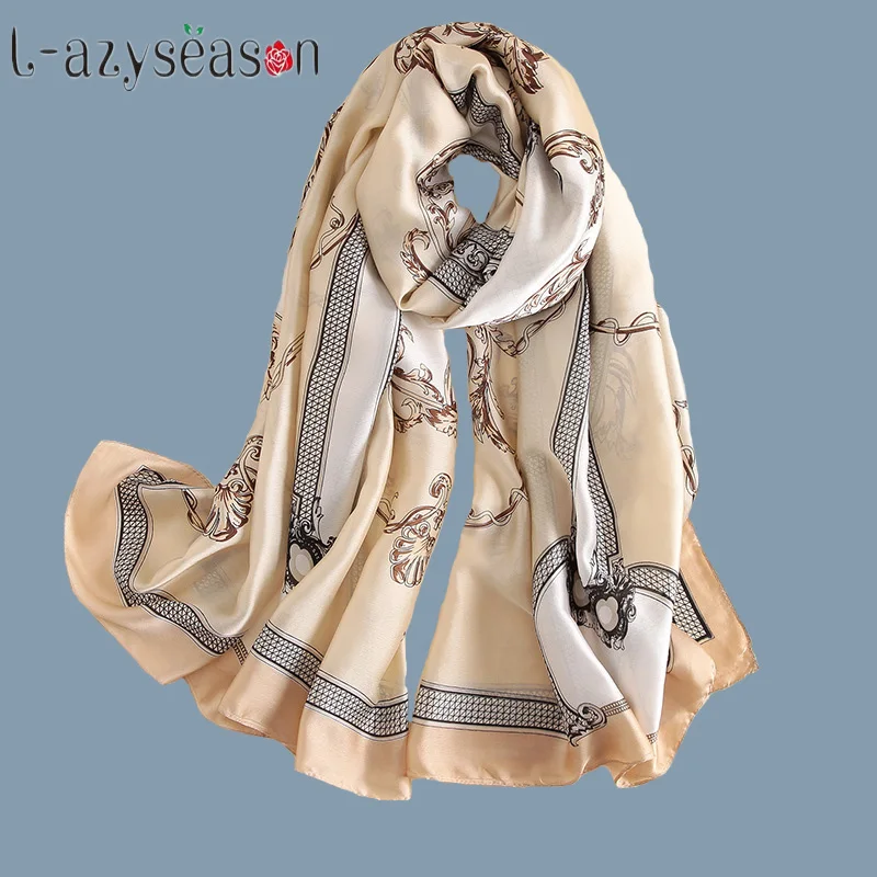 

2018 hot new brand women scarf spring summer silk Scarves shawls wraps lady pashmina beach stoles hijab foulard size 180X90 cm