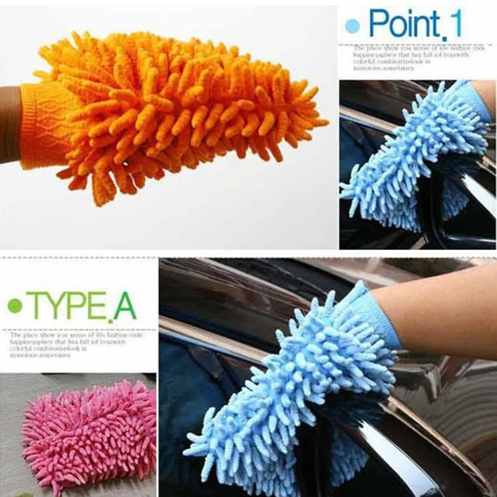 Chenille Microfiber Premium Scratch Free Wash Mitt Car Cleaning Brush