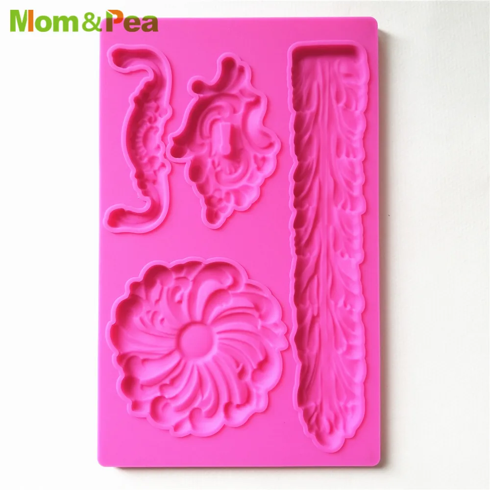 

Mom&Pea GX264 Flower Keyhole Shaped Silicone Mold Cake Decoration Fondant Cake 3D Mold Food Grade