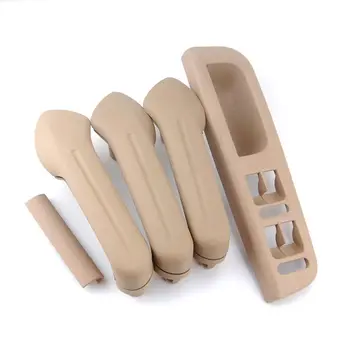 

5x Interior 4 Door Handle Grab Switch Bezel Protector Cover Trim Inner Armrest Fit For VW Jetta Golf Bora MK4 Beige Accessories