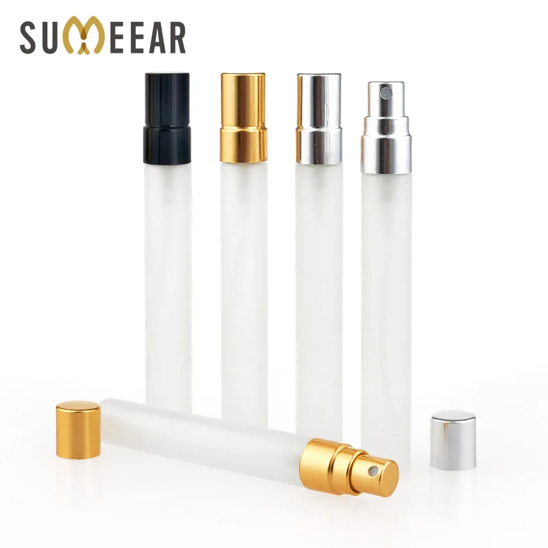 

10ml Frosted Glass Spray Bottle Aluminium Perfume Atomizer Sample Gift Empty Cosmetic Containers for Travil Container