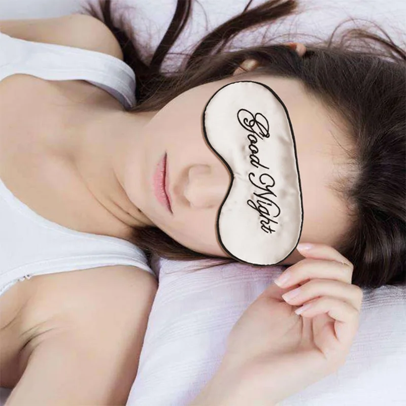 2019 маска-козырек для глаз для сна Женская шелковая маска для глаз глазная повязка для путешествий Расслабляющая помощь для сна вышитая