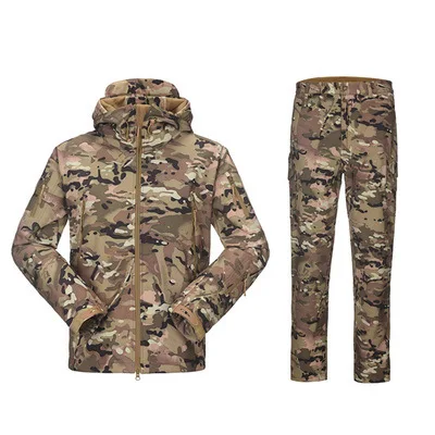 MEGE Военная армейская куртка мужская зимняя осенняя одежда, зимнее пальто Мужская Флисовая камуфляжная толстовка с капюшоном - Цвет: CP