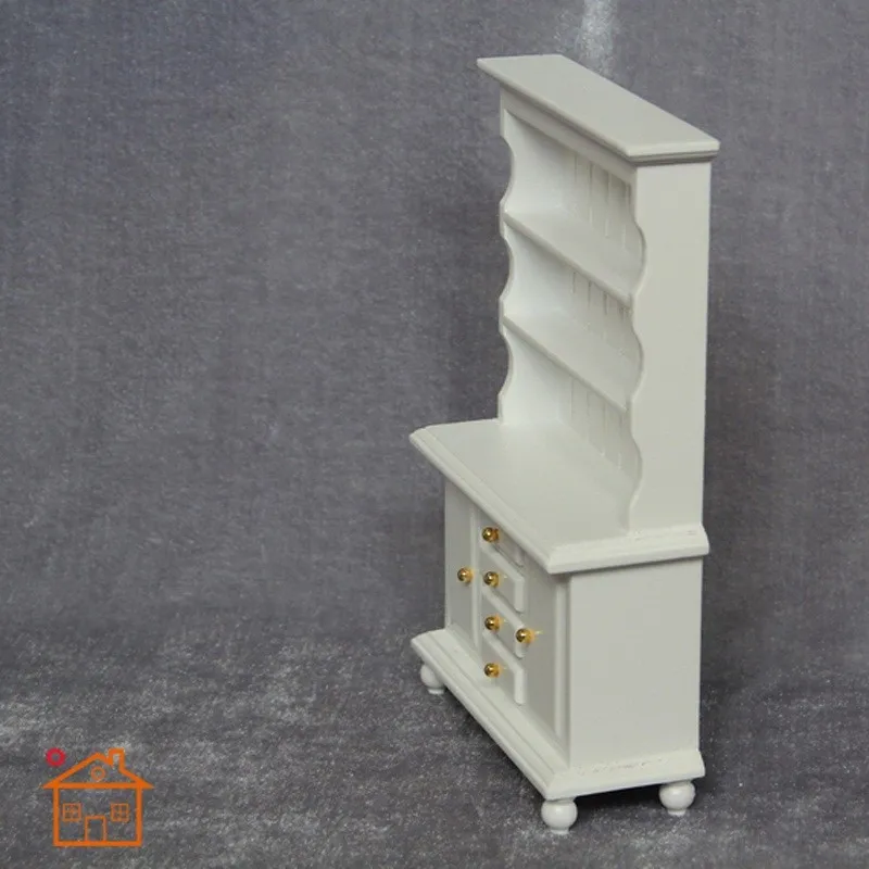 Дисплей шкаф для кухонных шкафов, 3 многослойные деревянные миниатюрный 1/12 весы # C001