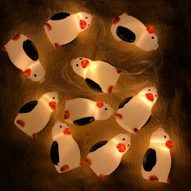 MengJay kids string lights Christmas decoration Penguin animal string