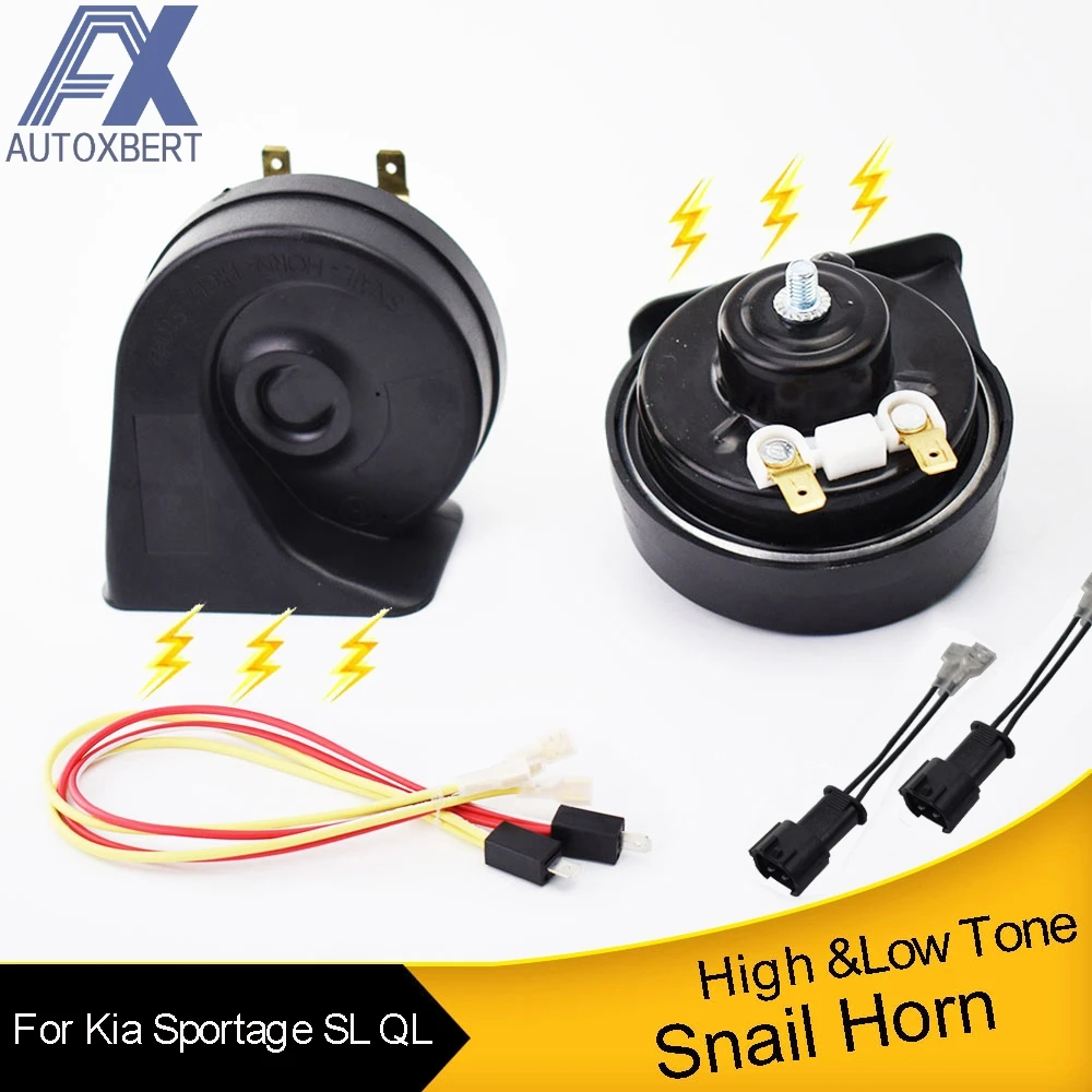 

12V 110-125db Loud 410/510Hz Dual Tone Snail Horn For Kia Sportage SL QL 2010 2011 201 2013 2014 2015 2016 2017 2018 2019 2010