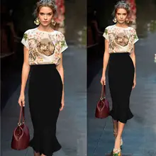 Летний стиль для женщин Saias Femininas Высокая талия обтягивающая юбка-карандаш средней длины чистый& горошек русалка юбки