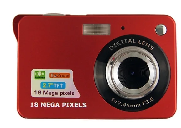 Mini Aparat Cyfrowy 8x Zoom Cyfrowy Cyfrowa Ramka na zdjęcia 2.7 cal 5MP Recoding 18MP COMS HD Rozdzielczość Wideo + 8 GB 16 GB SD karty