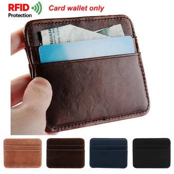 

1PC Men's RFID Blocking Credit Card Holder PU Leather Slim Wallet Clip Credit Card Holder Coin Pocket Carbon Fiber Card holder