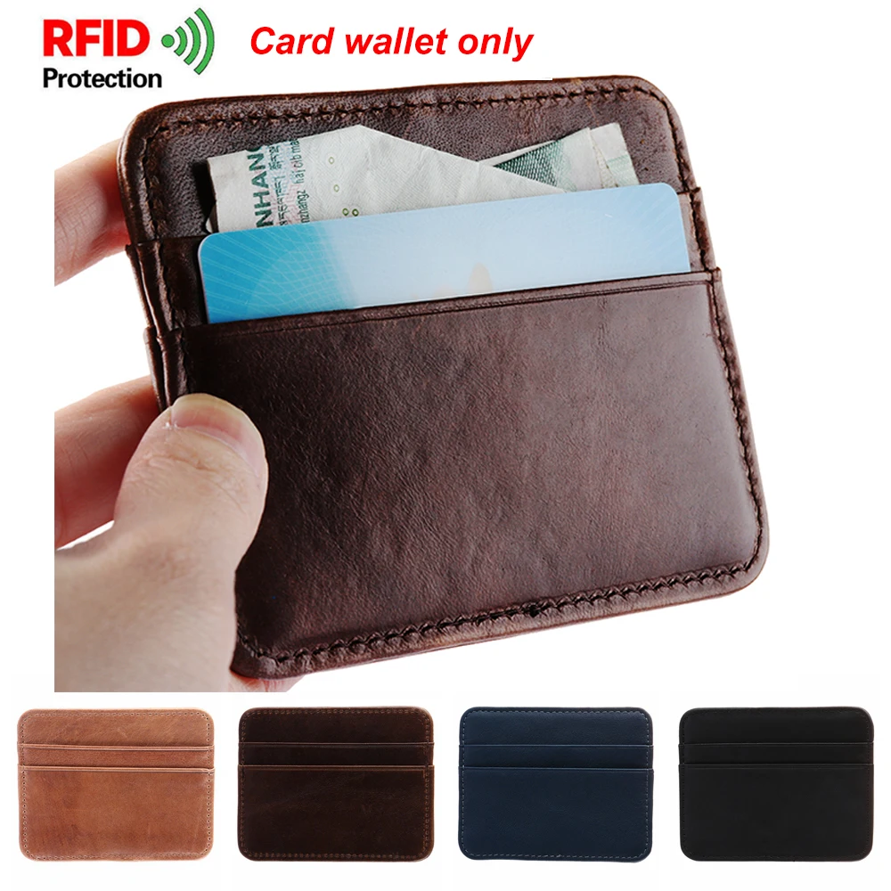 Мужской RFID кошелек тонкий Зажим для кредитных карт карман монет из углеродного