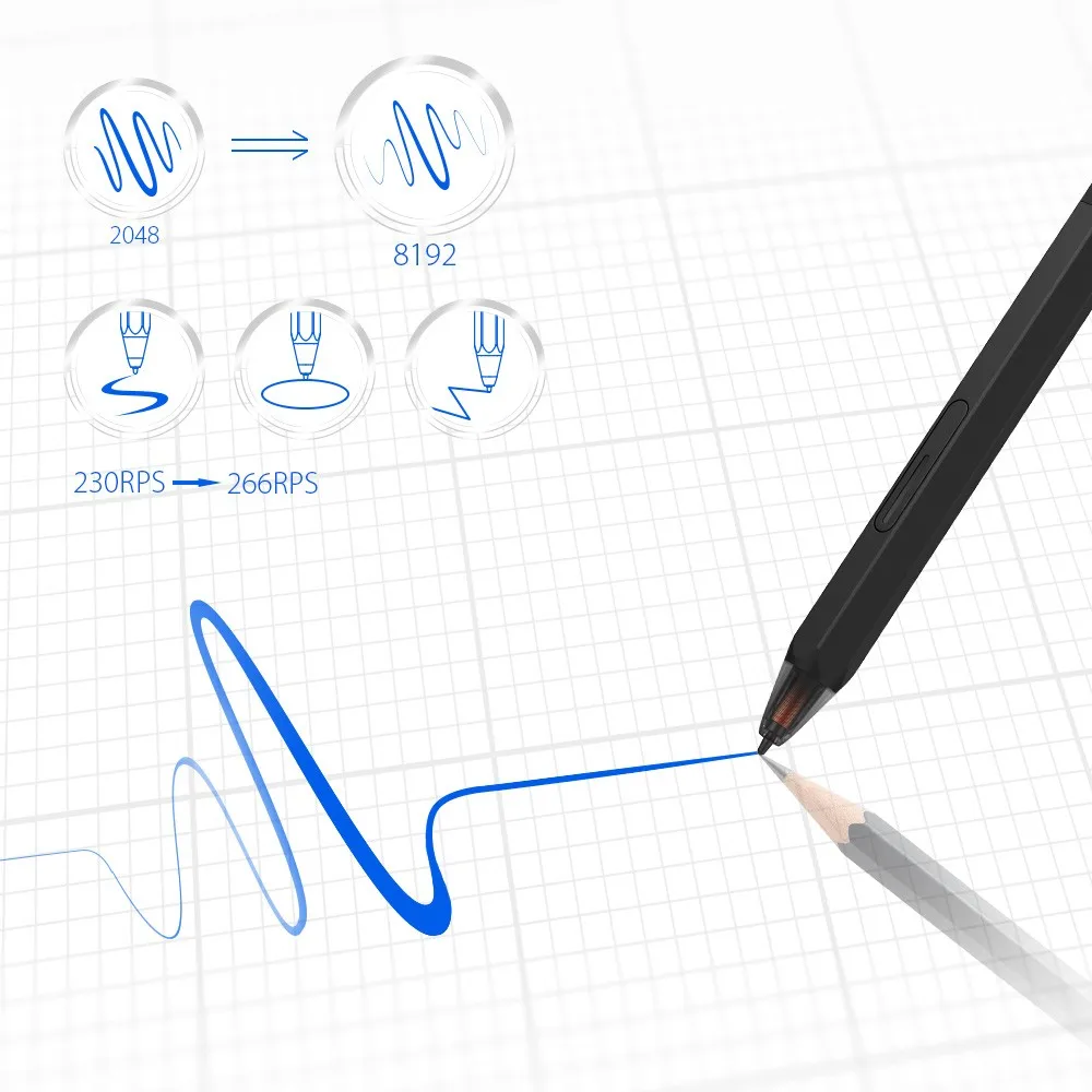 Графический планшет для рисования XP-Pen Deco 02 с металлическом колесом настроек и безбатарейным пассивным стилусом с ластиком и горячами клавишами(8192 уровней давления