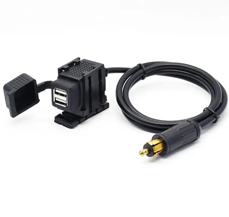 Двойное зарядное устройство USB 5 в 1 8 а с разъемом Din Hella м кабель для Мотоцикла