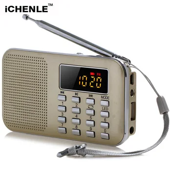 

Professional Radio FM Music Player Stereo Speaker PC Mobile Phone LCD Screen TF Card USB AUX Flashlight Radio FM Loudspeaker