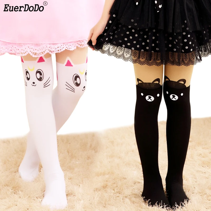 

Cartoon Tights For Girls Stockings Kids Pantyhose Girl Thin Stockings Summer Children's Tights For 1-10 Years Girls