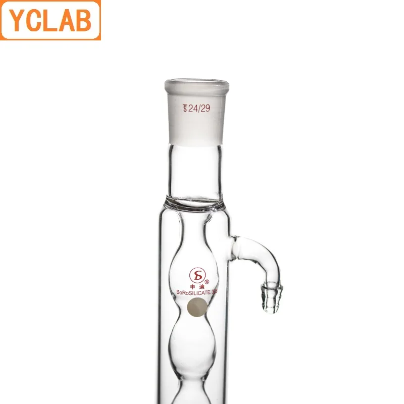 YCLAB 200mm 19/26 Condenser Pipe with Bulbed Inner Tube Standard Ground Mouth Borosilicate Glass Laboratory Chemistry Equipment