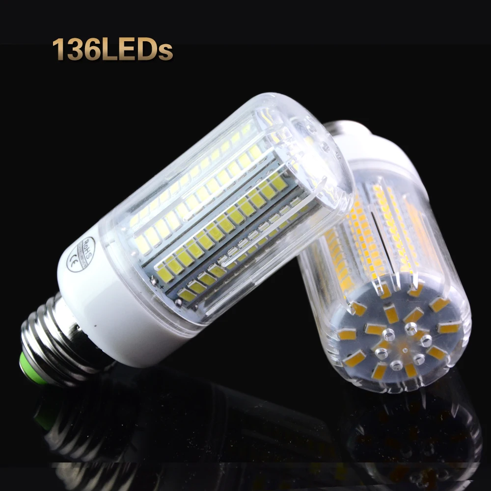 Светодиодная лампа SMD 5730 E27 более яркая чем 5735 5736 220 В 24 30 42 64 80 89 108 136 светодиодов