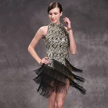 Представление сценическая танцевальная одежда женское платье в стиле латино женские костюмы для латинских танцев платья танго платье юбки для самбы бахрома ча Одежда для танцев