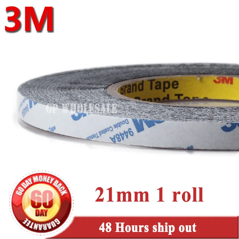 21mm* 50 meters 3M BLACK 9448 Double Sided Adhesive Tape Sticky for LCD