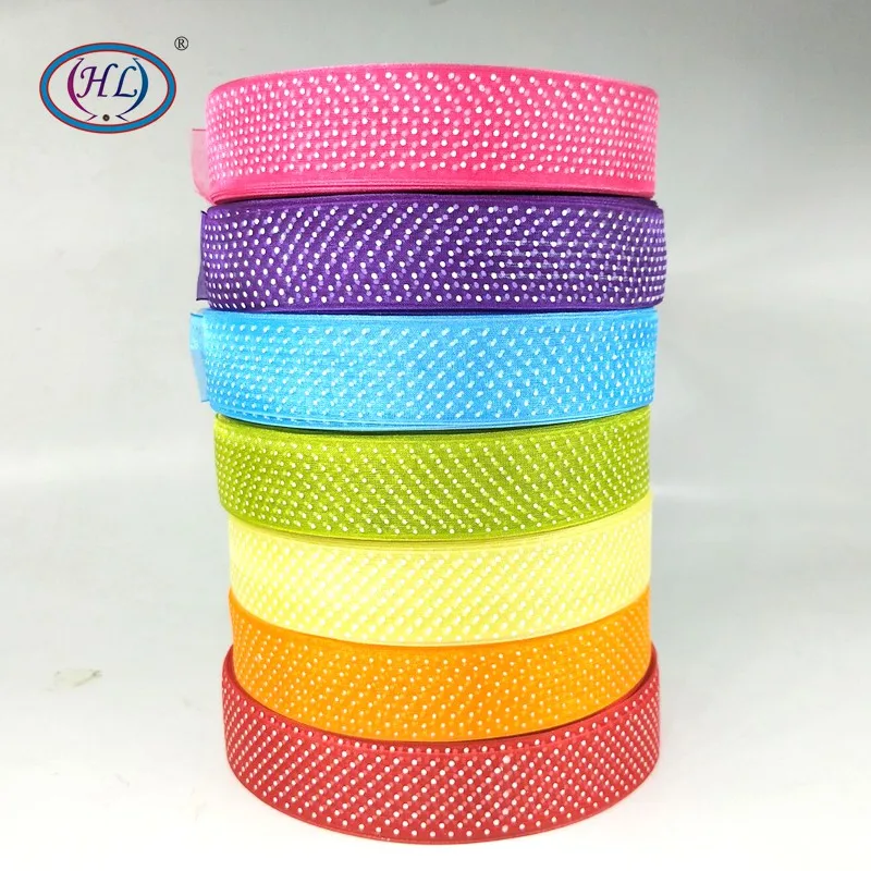 

HL 5 Meters/lot 1" Printed Dots Organza Ribbons For Making Head Jewelry Wedding Party Decorative DIY Gift Box Wrapping